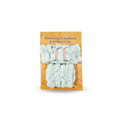 Bamboo Spa Headband &amp; Wristband Set