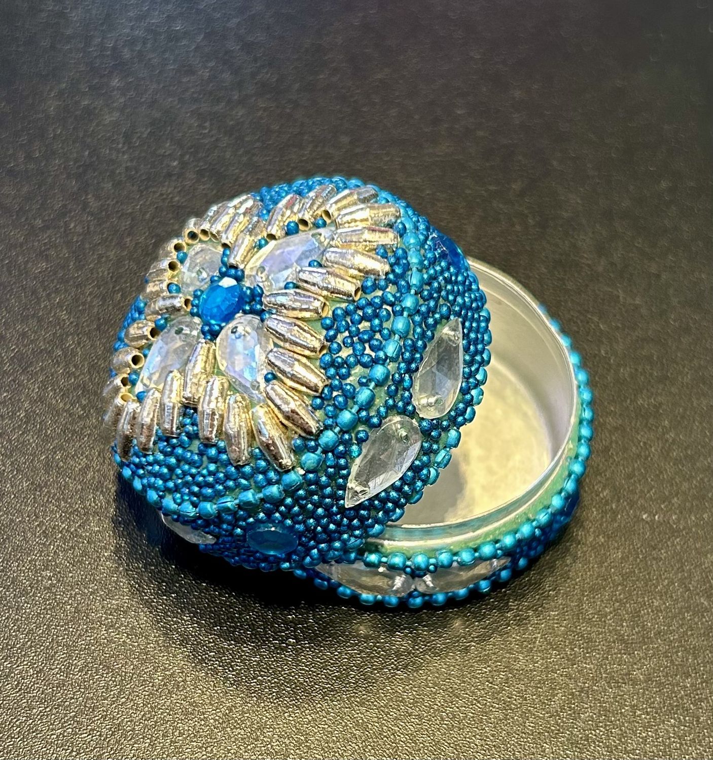 Jeweled/Beaded Little Boxes, Colour: Blue