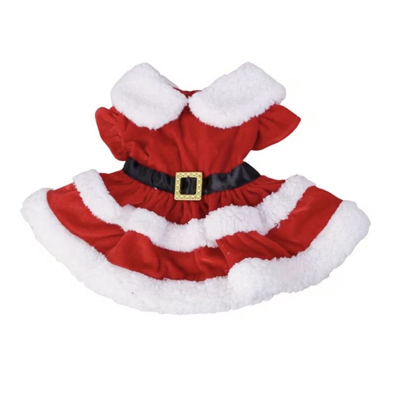 Santa Dress With Sleeve Ruffle