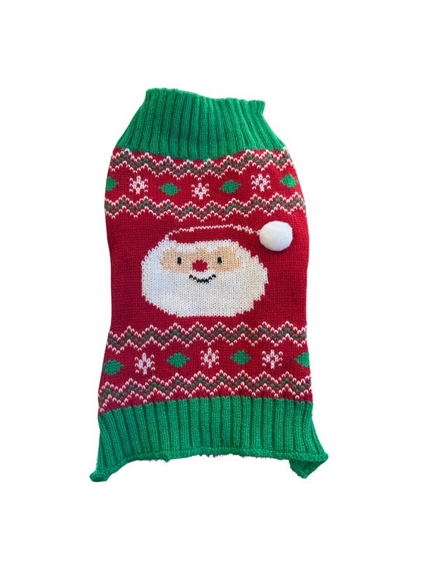 Red Santa Print Sweater