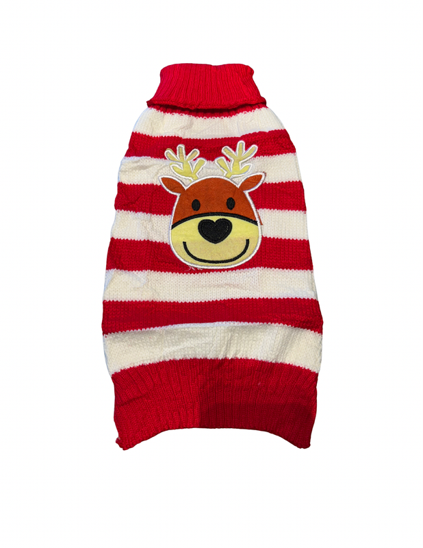 Reindeer Sweater Red &amp; White