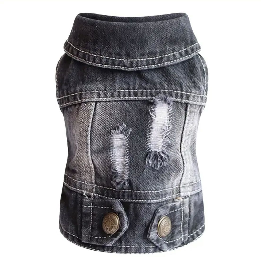 Denim Black Vest, Size: XXL