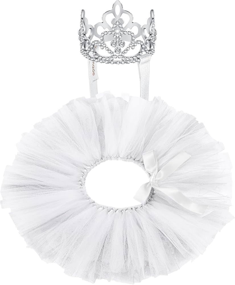 White TuTu &amp; Crown, Size: Small