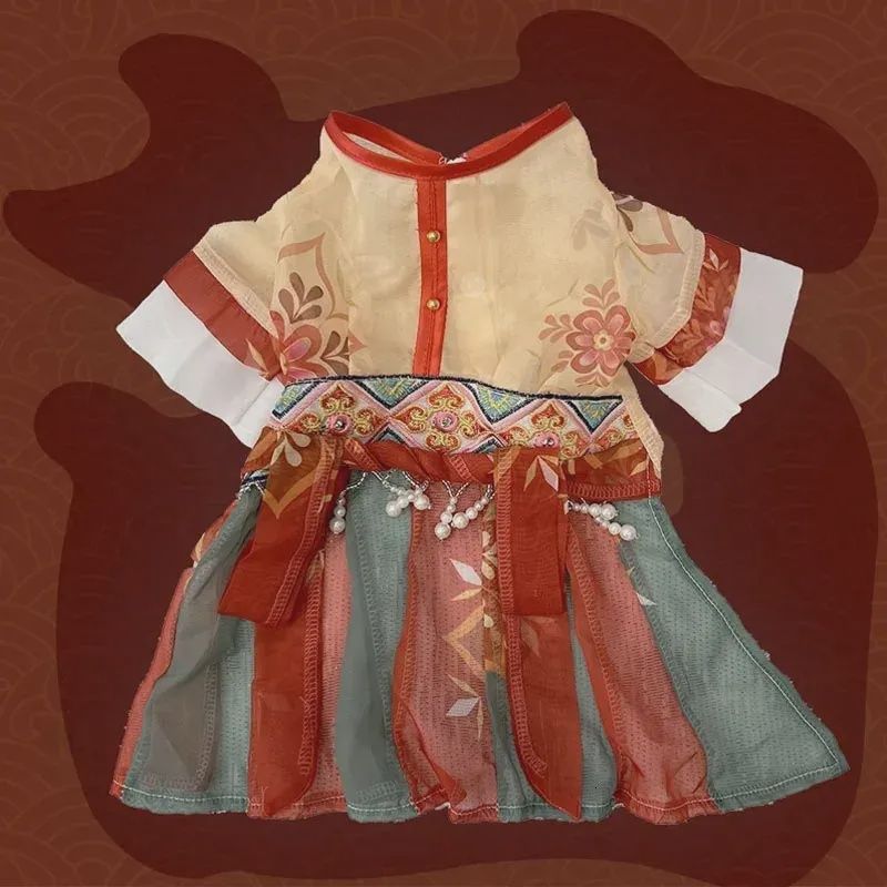 Red-Green-Tan Dress, Size: XXL