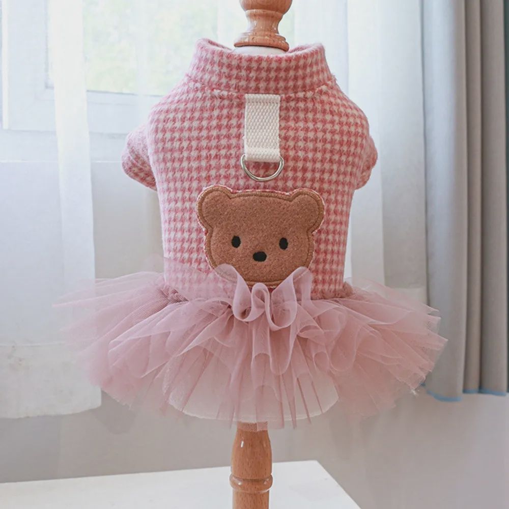 Pink Teddy Bear Dress, Size: XL