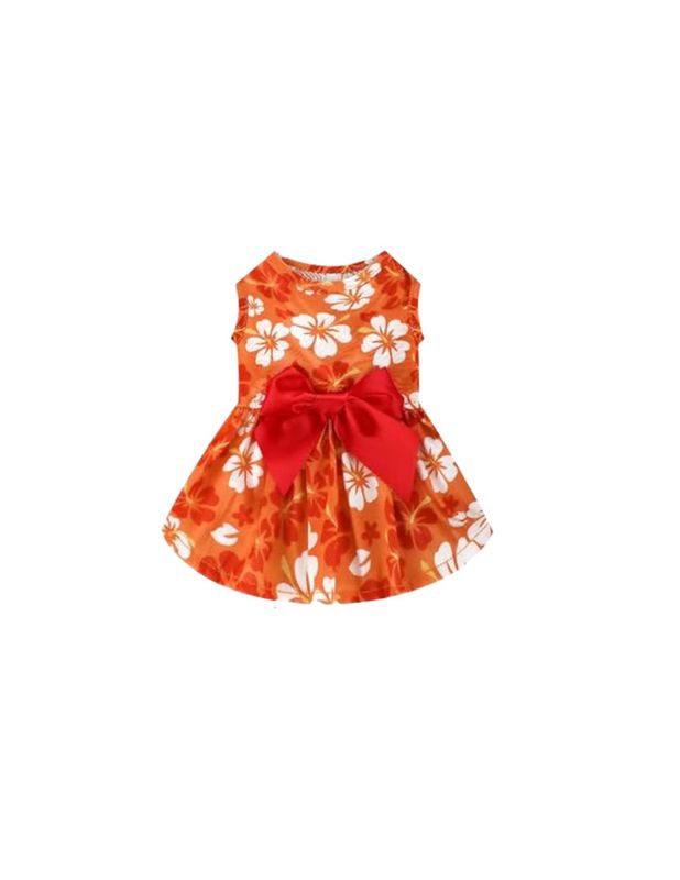 Orange &amp; White Island Dress