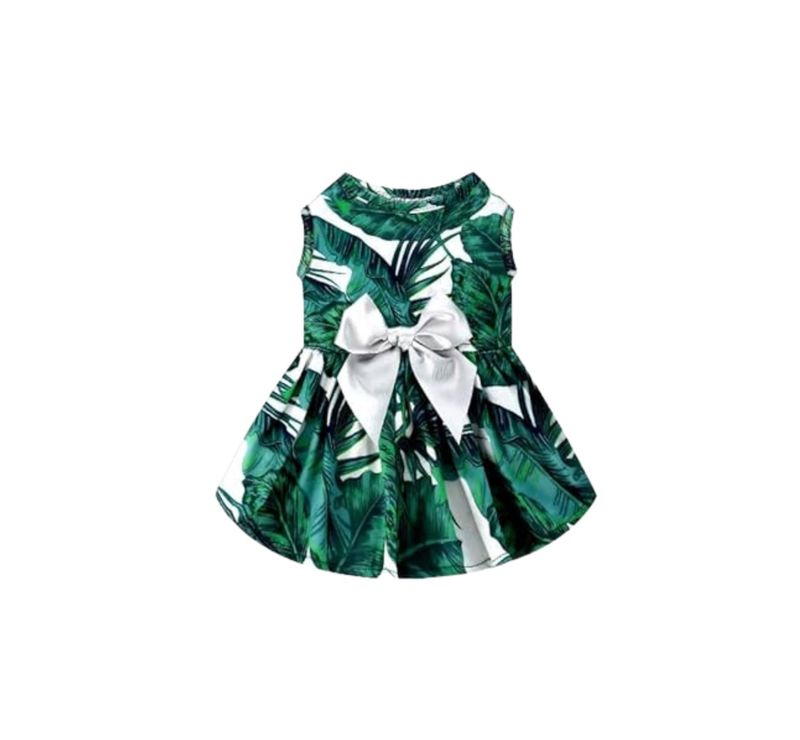 Green &amp; White Island Dress