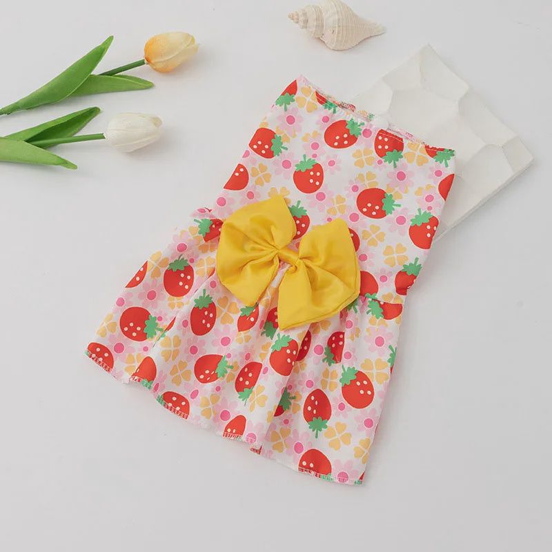 Pink-Yellow-Red Strawberry Dress