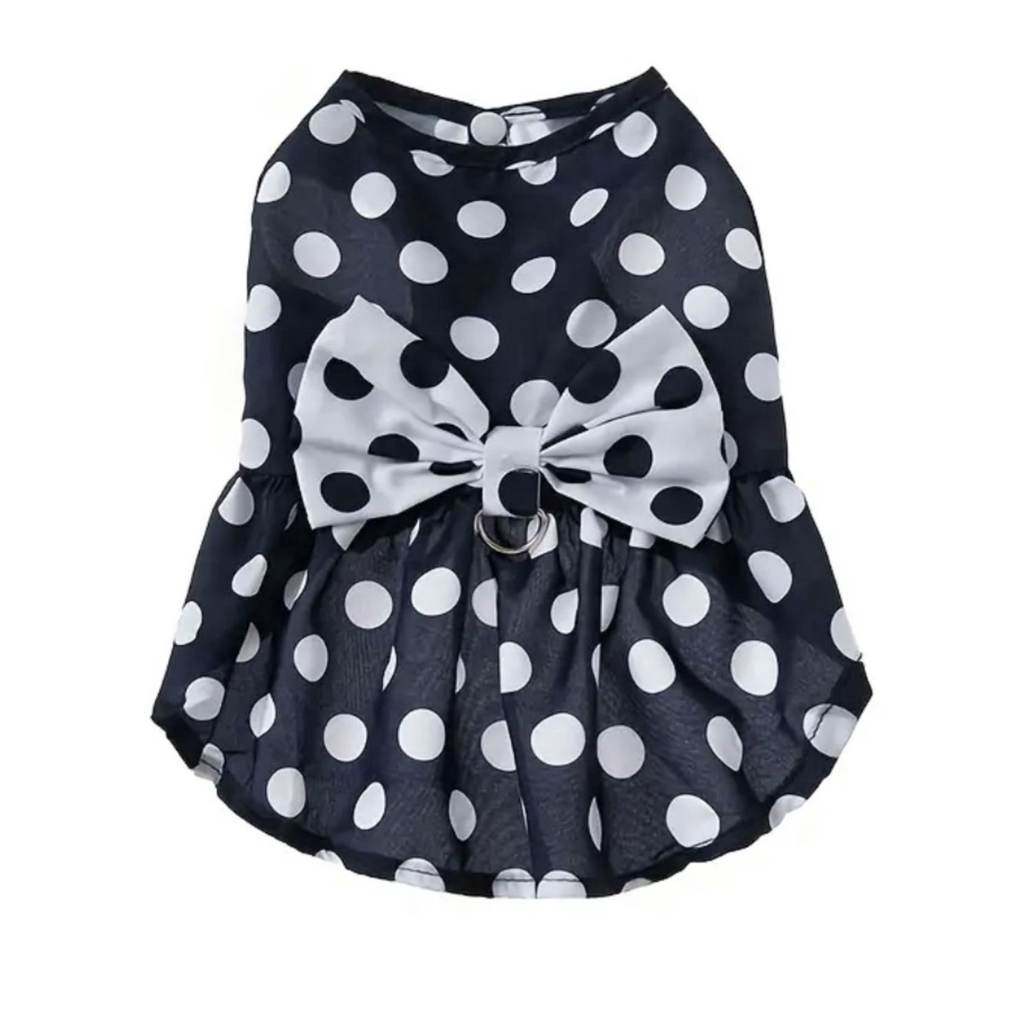 Navy Dress White Polka Dots, Size: Large