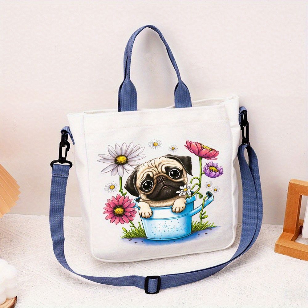 Pug Bag with Blue Strap
