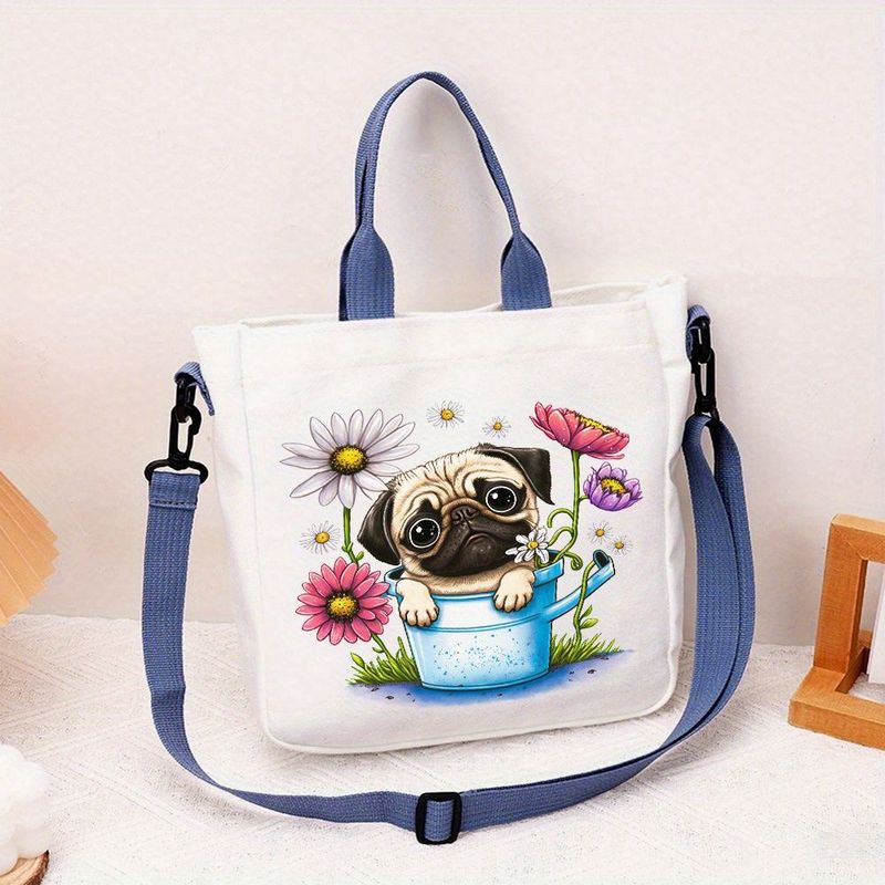 Pug Bag with Blue Strap