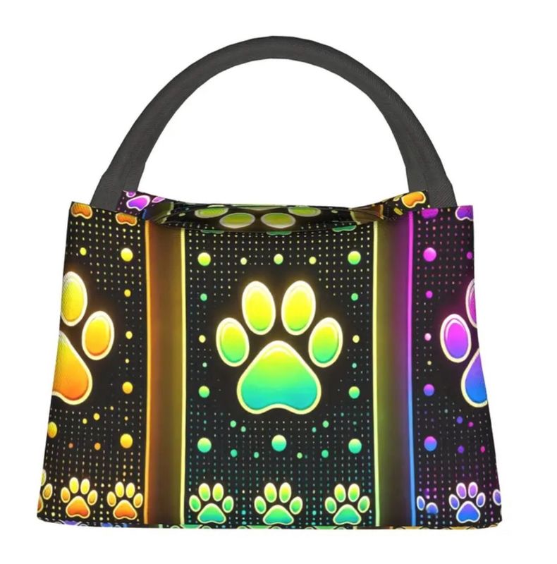 Rainbow Paw Print Lunch Bag