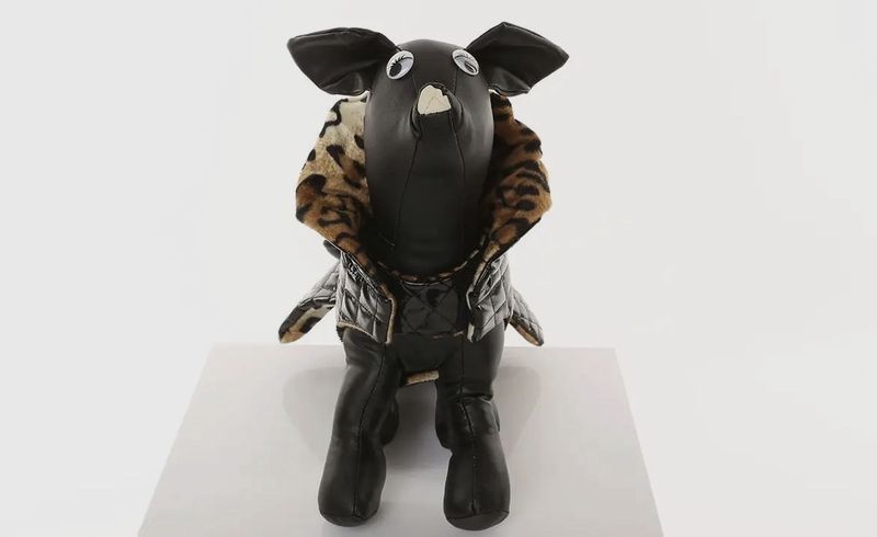 Work It Quilted Dog Rain Coat (Reversible) - Black/Leopard