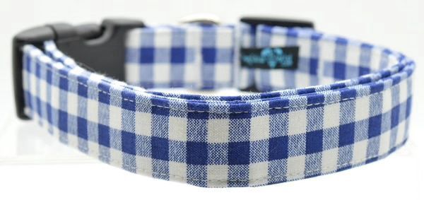 Blue Gingham Print Collar