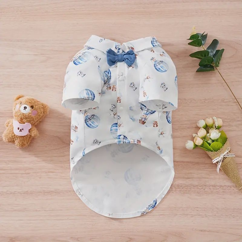 White and Blue Teddy Shirt