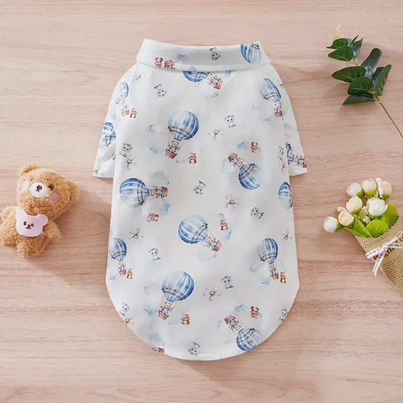 White and Blue Teddy Shirt