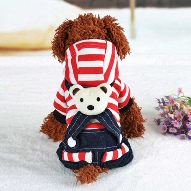 Red &amp; White Striped Teddy Bear Onesie