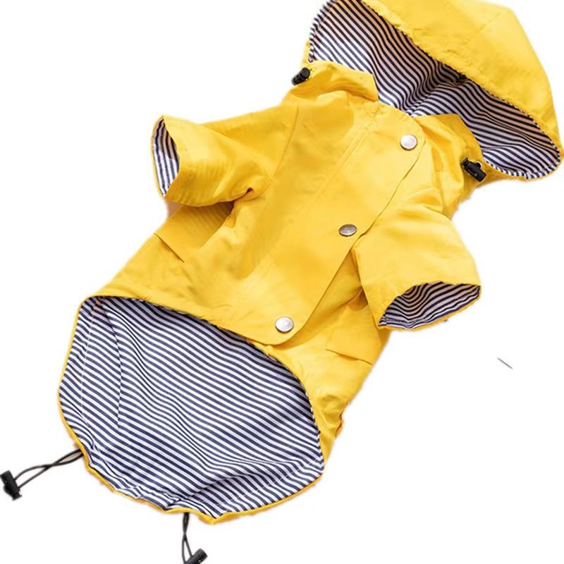 Yellow Raincoat Black &amp; White Stripes