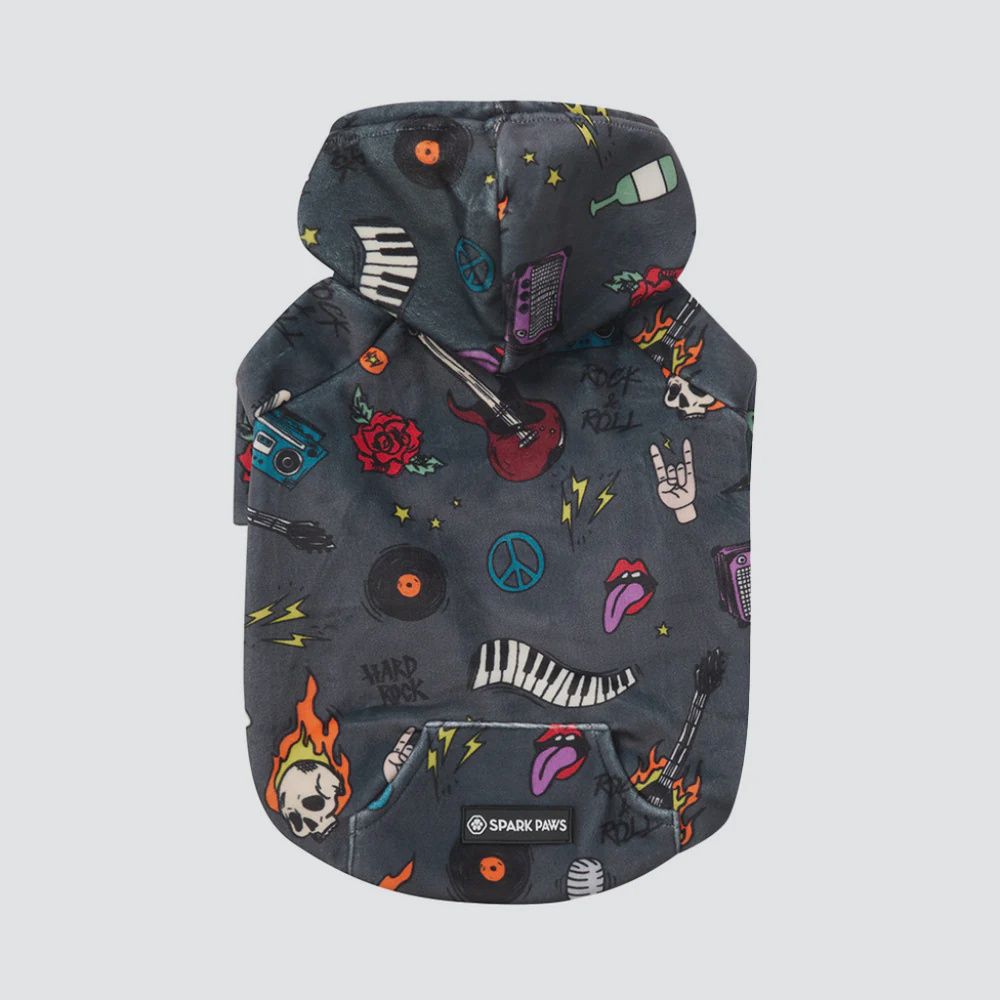 Rock n Roll Pet Hoodie, Size: Small