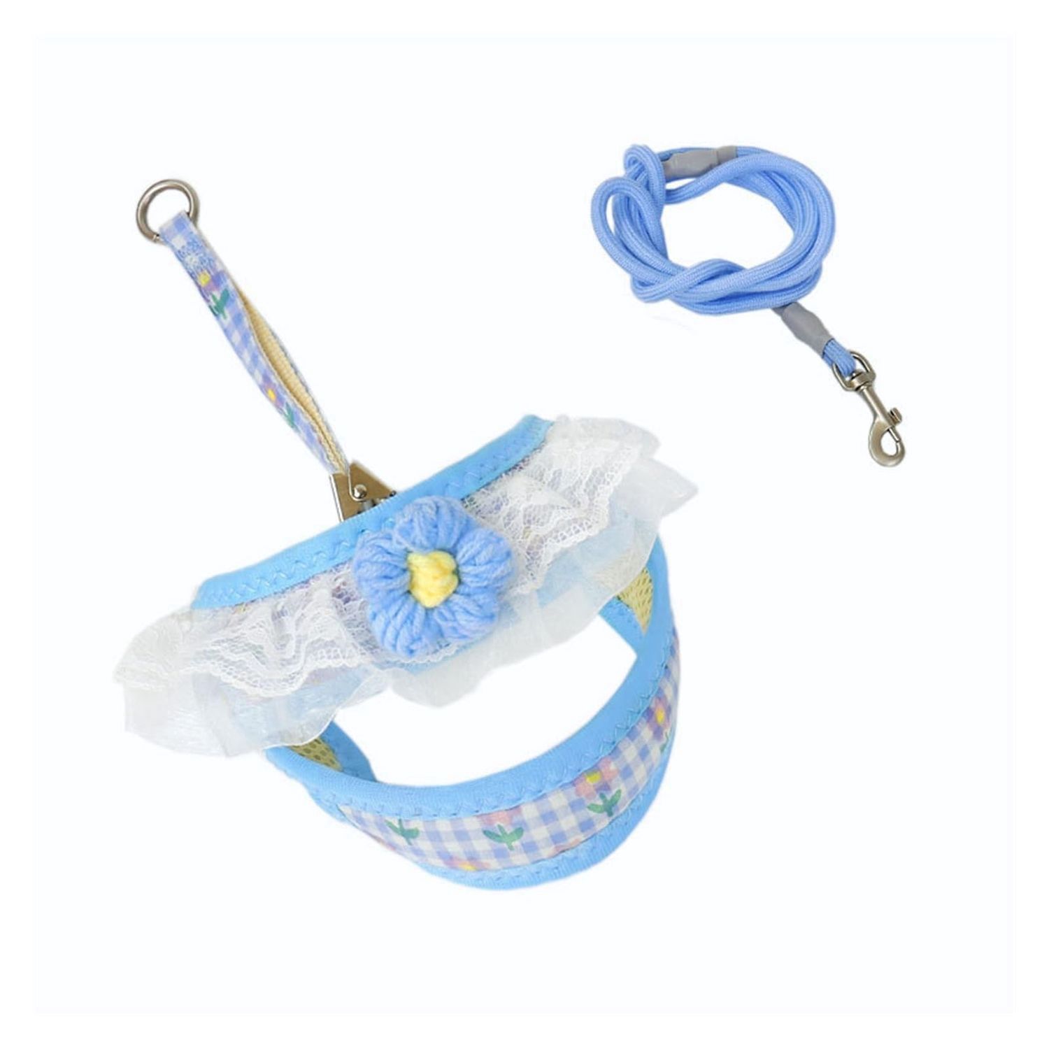 Blue Floral Harness, Size: Medium