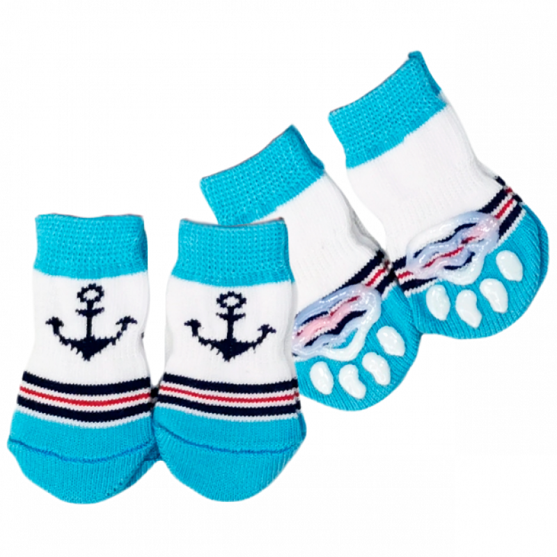 Blue &amp; White Anchor Socks