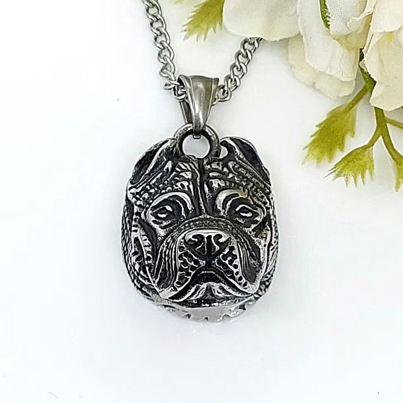 Bull Dog Silver Necklace