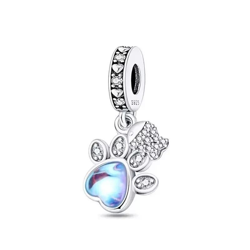 Blue Paw Print Charm