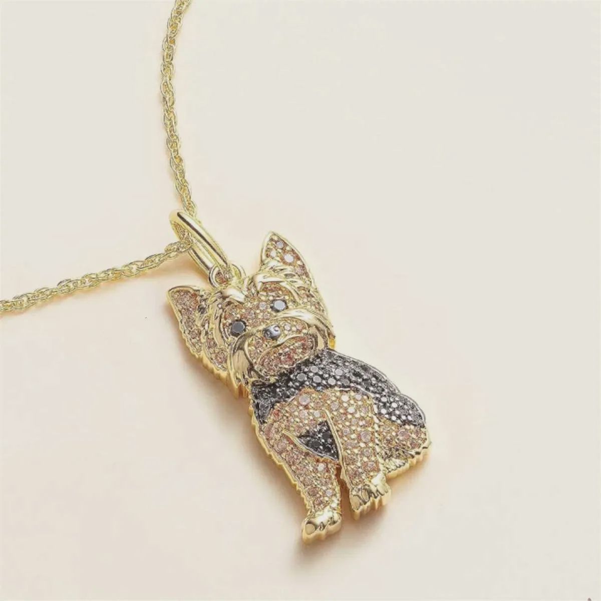 Gold Yorkie Necklace