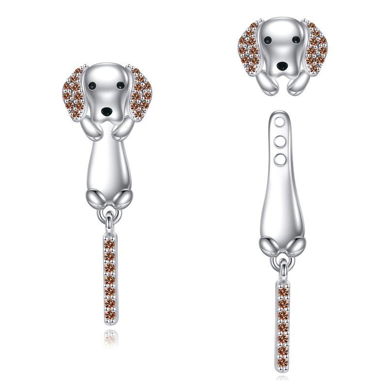 Dachshund Silver Earrings