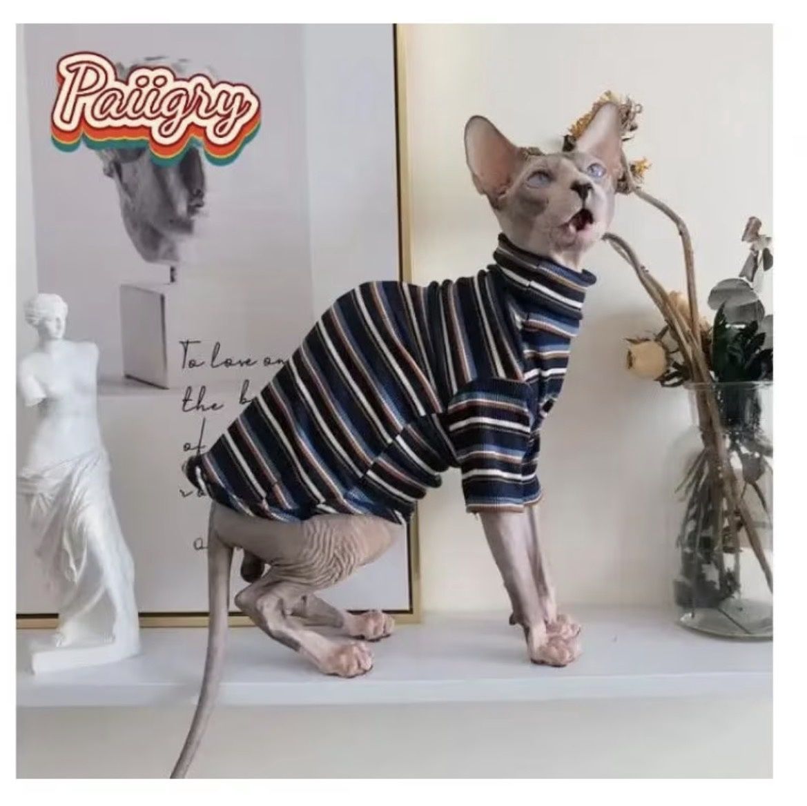 Blue Scheme Turtleneck, Size: Medium