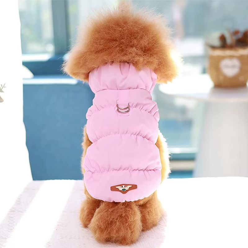 Pink Puffer with Emblem &amp; Harness Hooks