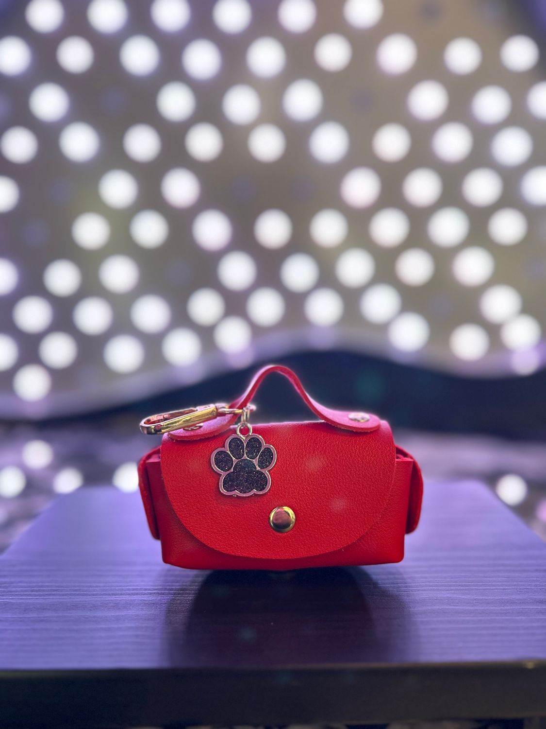 Waste Bag Holder Purse - Red, Colour: Red