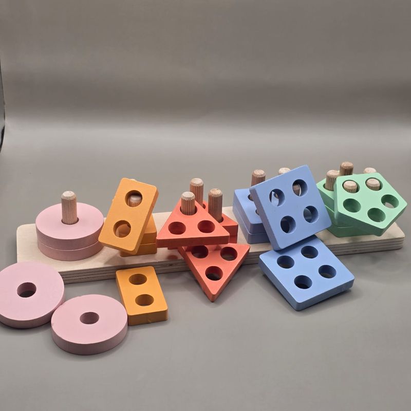 Wooden Shape &amp; Color Sorting Board