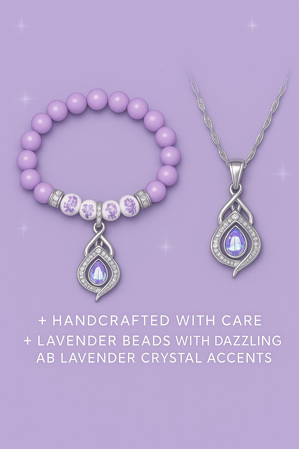 Lavender Elegance Beads and Crystals