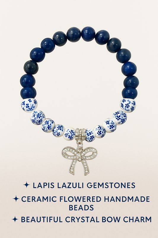 Elegant Beaded Bracelet with Crystal Charm