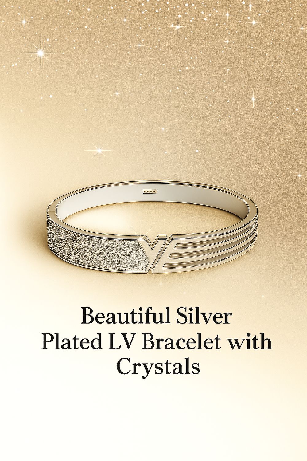 Sparkling LV Bracelet with Crystals