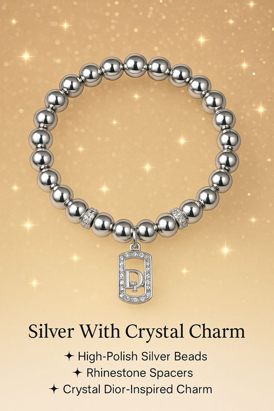 Silver Bracelet with Crystal DIOR Charm