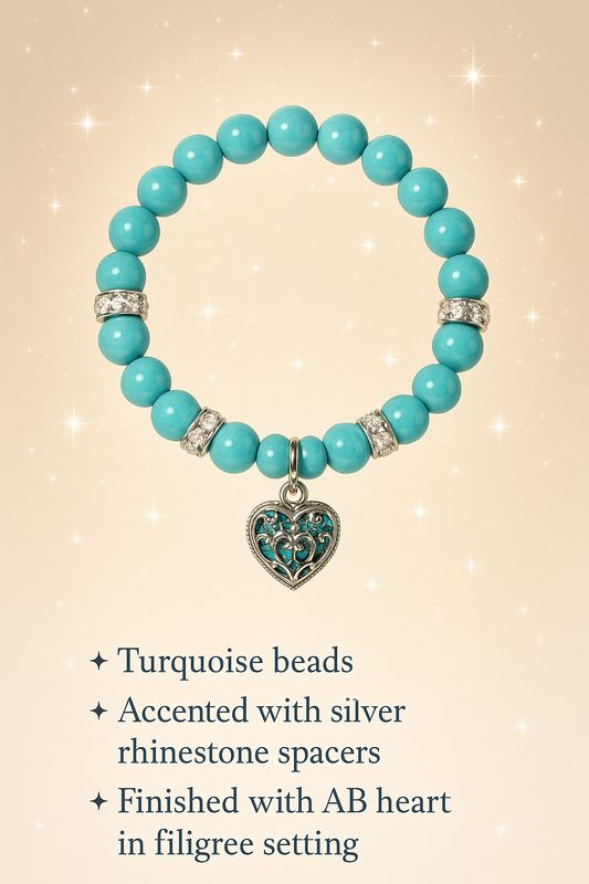 Turquoise Charm on Champagne Sparkle