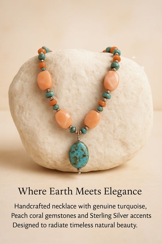 Handcrafted Necklace with Turquoise & Coral