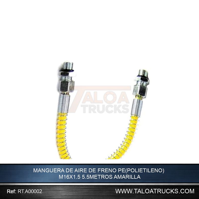 MANGUERA DE AIRE DE FRENO PE(POLIETILENO) M16X1.5 5.5 METROS AMARILLA