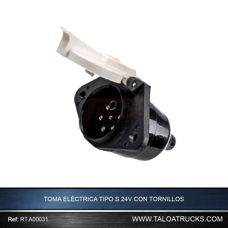 TOMA ELÉCTRICA TIPO S 24V CON TORNILLOS