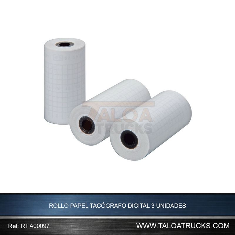 ROLLO PAPEL TACÓGRAFO DIGITAL 3 UNIDADES