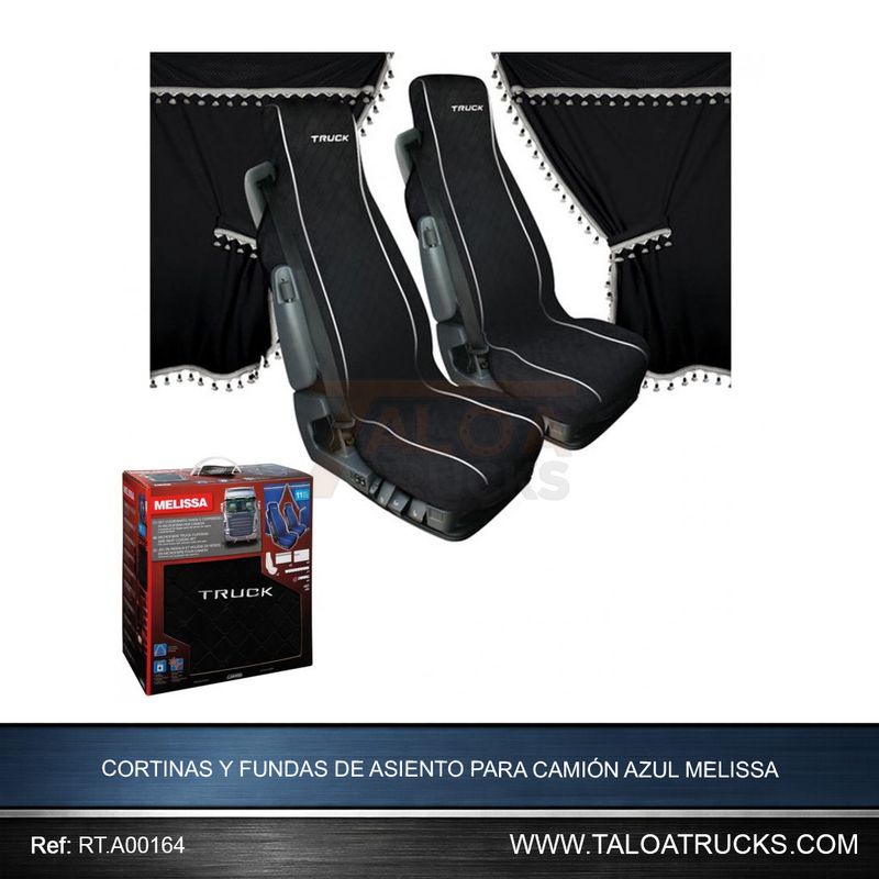 CORTINAS Y FUNDAS DE ASIENTO PARA CAMIÓN AZUL MELISSA