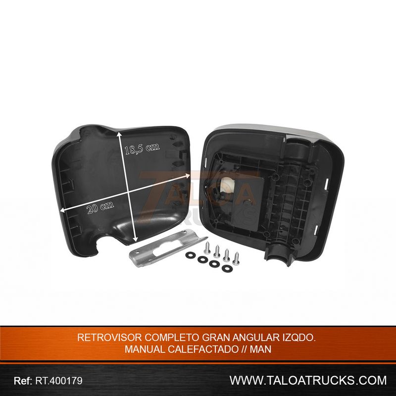 RETROVISOR COMPLETO GRAN ANGULAR IZQDO. MANUAL CALEFACTADO // MAN