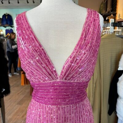 Mac Duggal Pink Sequin Dress
