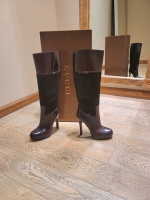 Gucci Knee High Pony Hair Boots size 37