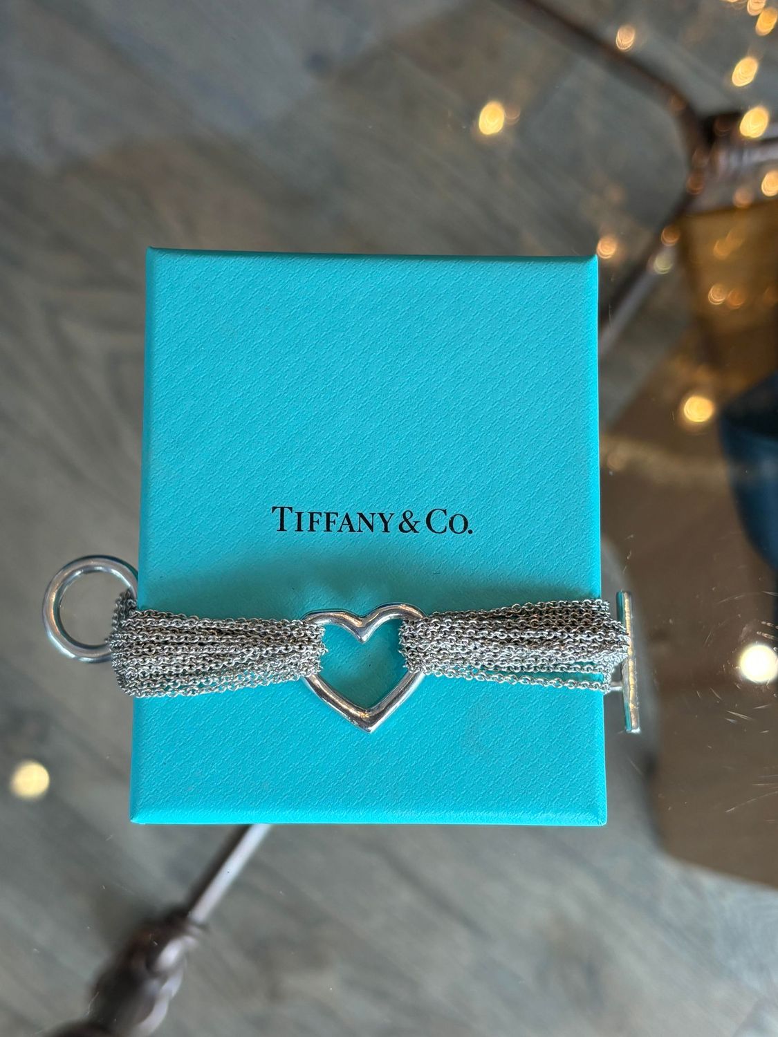 Tiffany Co. Silver Heart Mesh Bracelet