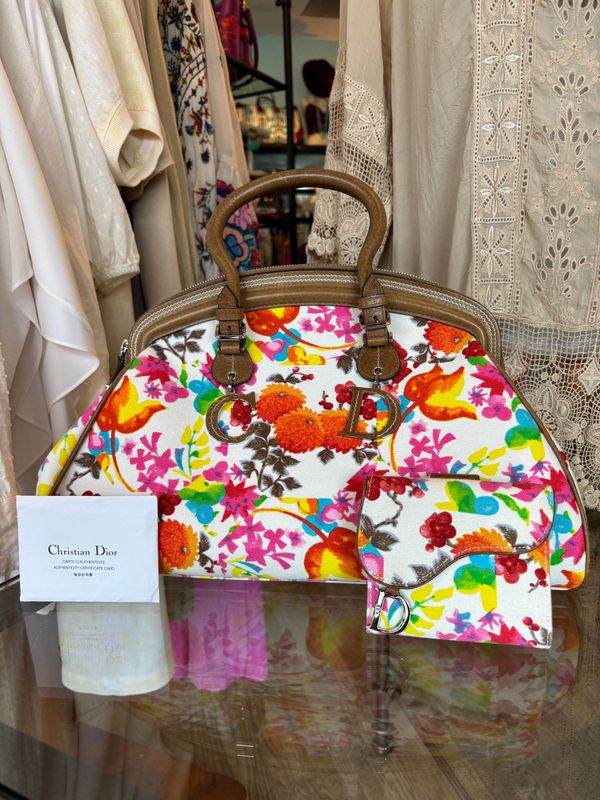 Christian Dior Floral Detective Bag & Floral Wallet Christian Dior Floral Detective Bag & Floral Wallet