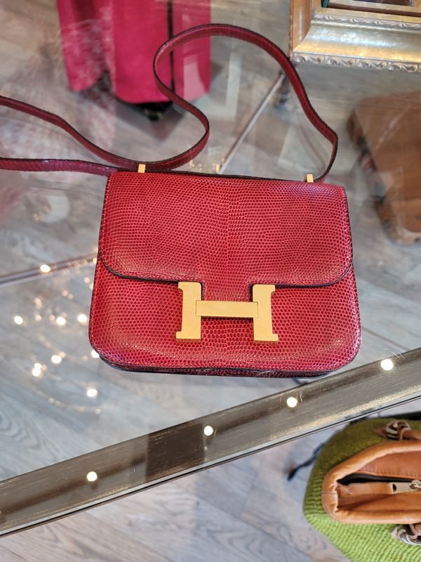Hermès Constance 23cm Rouge Varanis Salvator Crossbody