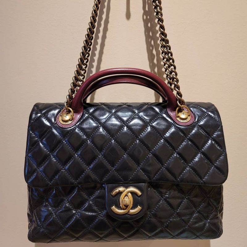 Chanel Maxi Top Handle Glazed quilted Handbag Chanel Maxi Top Handle Glazed quilted Handbag